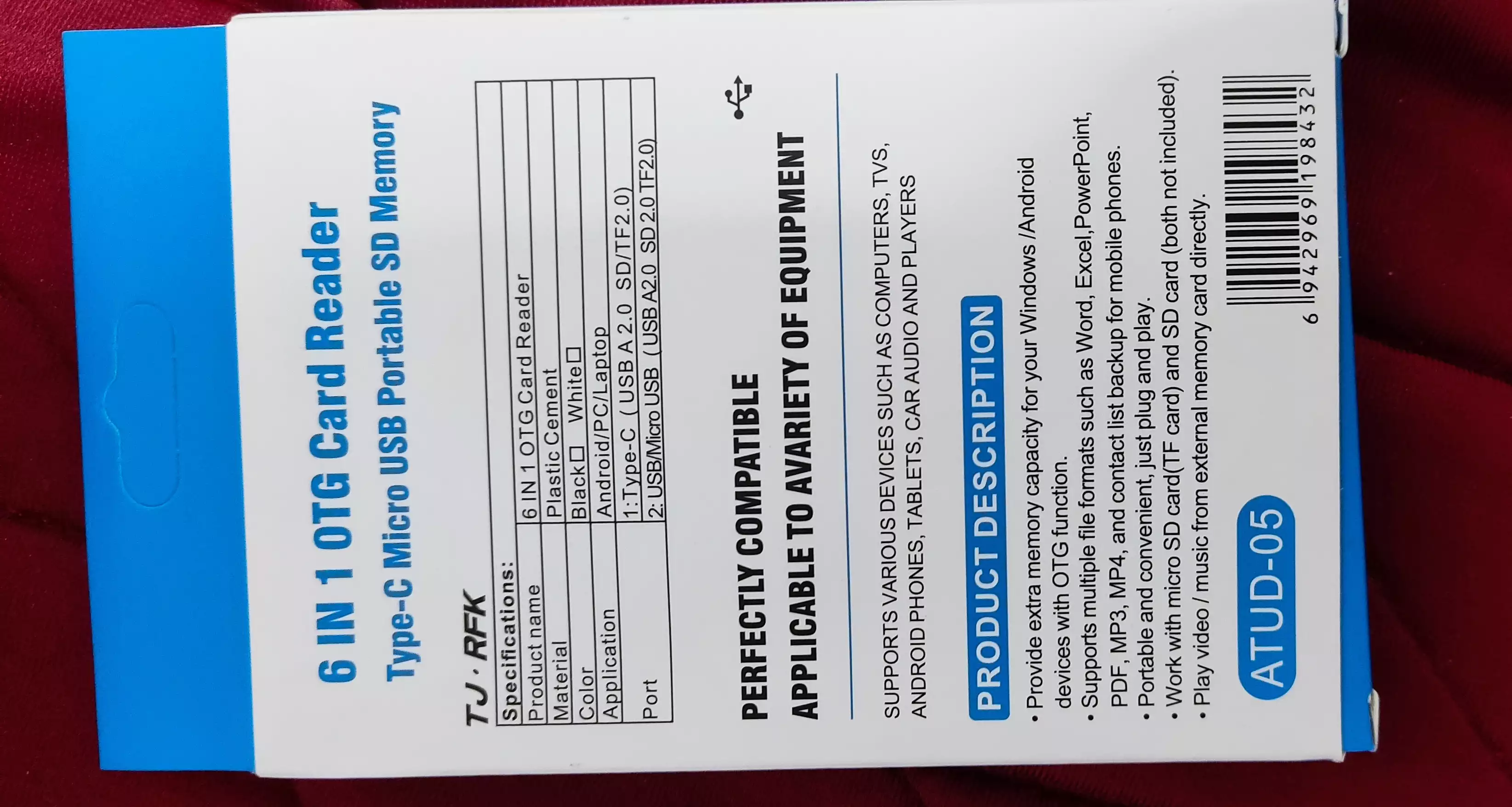 📦 قارئ ذاكرة 6 في 1 — OTG Card Reader Type-C + Micro USB + USB 🔥