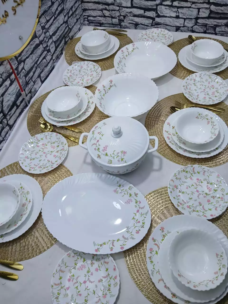 Service À Table 29 Pièce A Fleur Verre